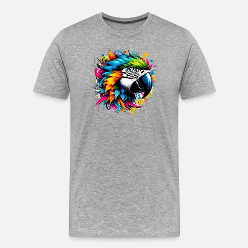 Papagei - Männer Premium Bio T-Shirt - Grau meliert