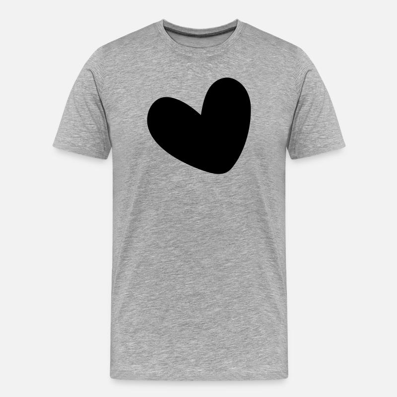 Herz einfarbig ausgefüllt - Männer Premium Bio T-Shirt - Grau meliert