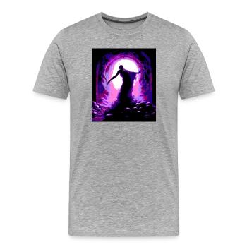 Funeral Night - Men's Premium Organic T-Shirt - heather grey - Front - Damien (186cm)