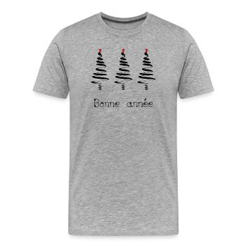 HAPPY NEW YEAR. NEW YEAR'S EVE. NEW YEAR - Men's Premium Organic T-Shirt - heather grey - Front - Damien (186cm)