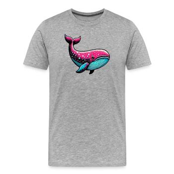 Wal - Männer Premium Bio T-Shirt - Grau meliert - Vorne - Damien (186cm)