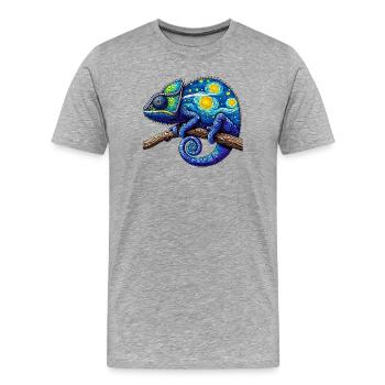 Caméléon - T-shirt bio Premium Homme - gris chiné - Devant - Damien (186cm)