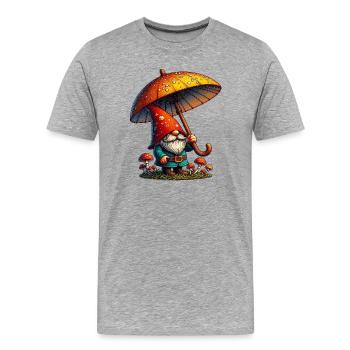 Gnom - Männer Premium Bio T-Shirt - Grau meliert - Vorne - Damien (186cm)