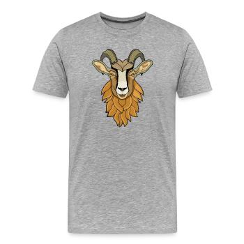 Goat - Men's Premium Organic T-Shirt - heather grey - Front - Damien (186cm)