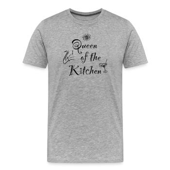 Women's Cooking Apron - Men's Premium Organic T-Shirt - heather grey - Front - Damien (186cm)