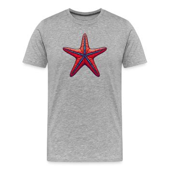 Étoile de mer - T-shirt bio Premium Homme - gris chiné - Devant - Damien (186cm)