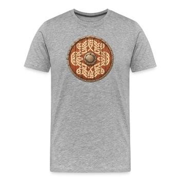 Viking Shield - Men's Premium Organic T-Shirt - heather grey - Front - Damien (186cm)