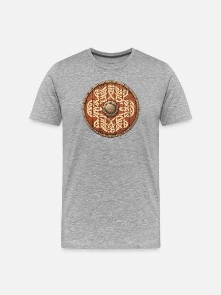 Viking Shield - Men's Premium Organic T-Shirt - heather grey
