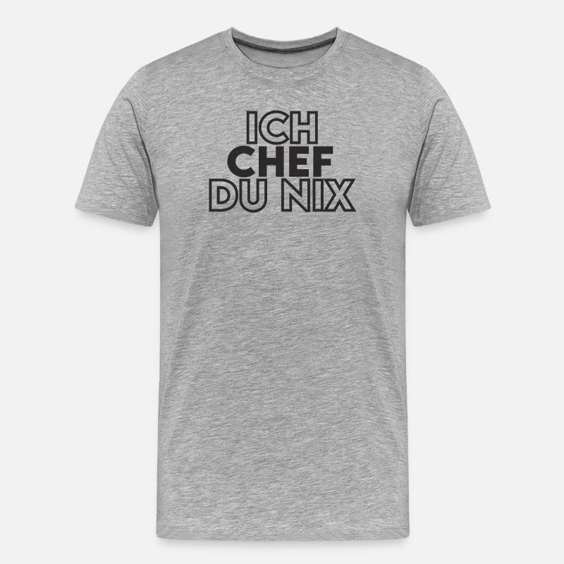 IchChef - Männer Premium Bio T-Shirt - Grau meliert
