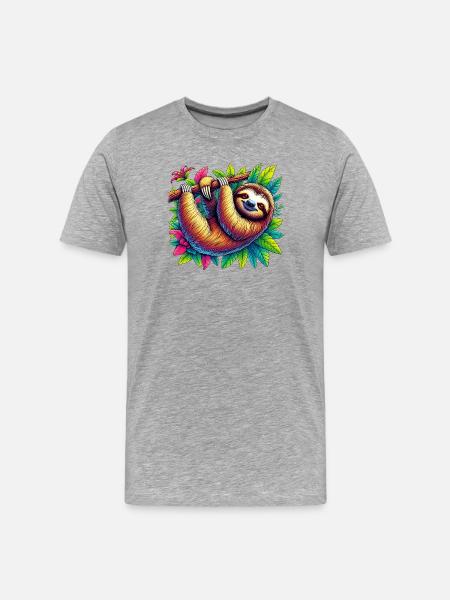 Sloth - Men's Premium Organic T-Shirt - heather grey