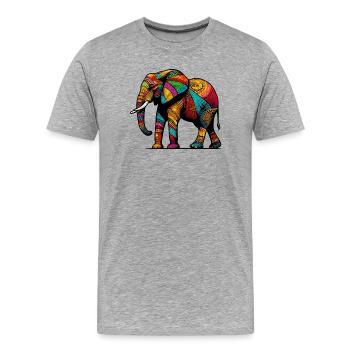 Éléphant - T-shirt bio Premium Homme - gris chiné - Devant - Damien (186cm)