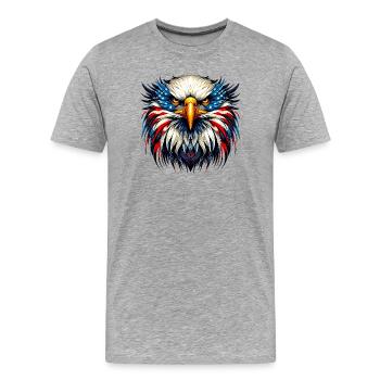 Eagle - Men's Premium Organic T-Shirt - heather grey - Front - Damien (186cm)
