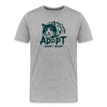 Adoptez ne magasinez pas 1 - T-shirt bio Premium Homme - gris chiné - Devant - Damien (186cm)