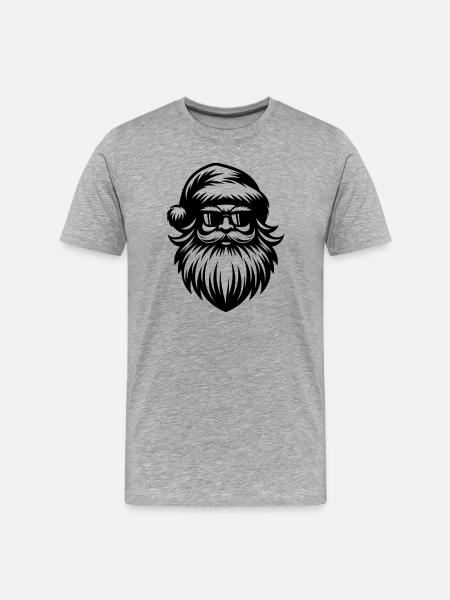 Weihnachtsmann im Chill-Modus - Männer Premium Bio T-Shirt - Grau meliert
