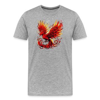 Red Phoenix - Men's Premium Organic T-Shirt - heather grey - Front - Damien (186cm)