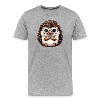 Igel - Männer Premium Bio T-Shirt - Grau meliert - Vorne - Damien (186cm)