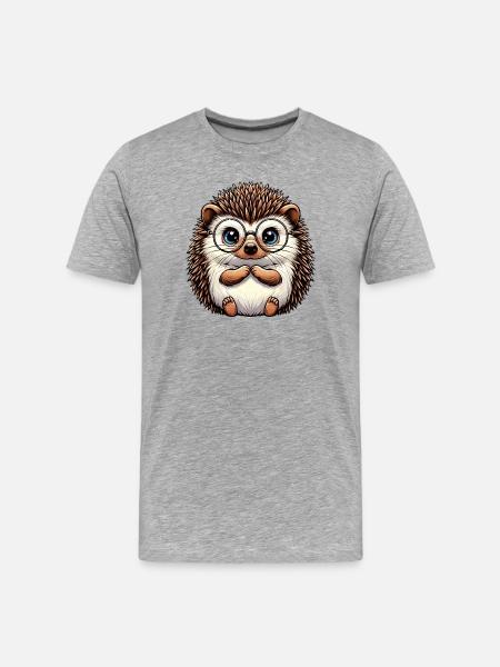 Igel - Männer Premium Bio T-Shirt - Grau meliert