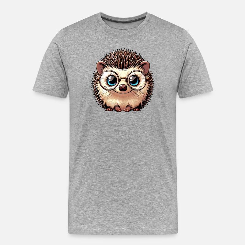 Igel - Männer Premium Bio T-Shirt - Grau meliert