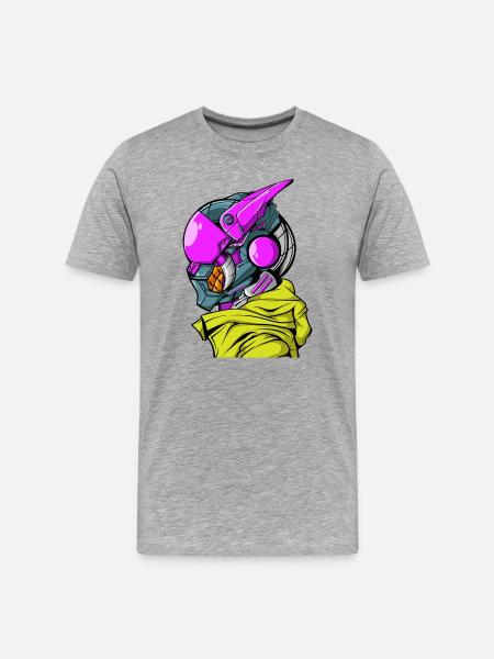 Cyberpunk Cyborg Robot - Men's Premium Organic T-Shirt - heather grey