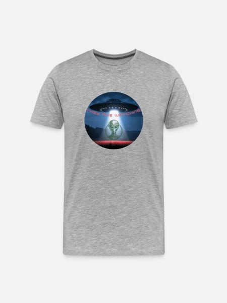 UFO They are watching. - Men's Premium Organic T-Shirt - heather grey