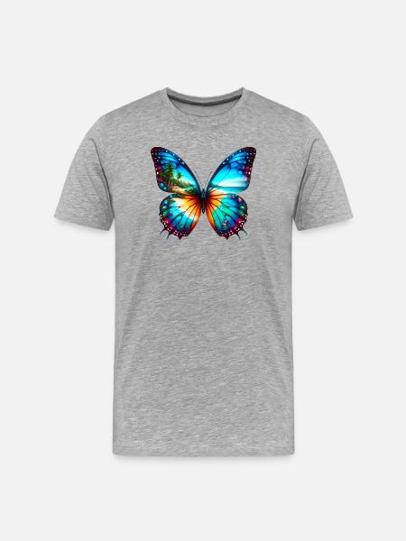 Butterfly - Men's Premium Organic T-Shirt - heather grey