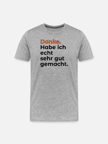 EIGENLOB KOMPLIMENTE - Männer Premium Bio T-Shirt - Grau meliert