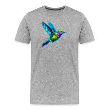 Colibri - T-shirt bio Premium Homme - gris chiné - Devant - Damien (186cm)