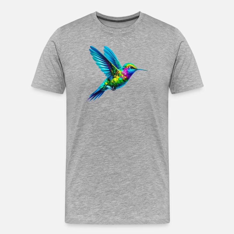 Kolibri - Männer Premium Bio T-Shirt - Grau meliert