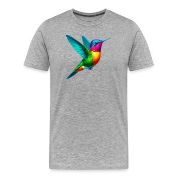 Colibri - T-shirt bio Premium Homme - gris chiné - Devant - Damien (186cm)