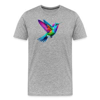 Hummingbird - Men's Premium Organic T-Shirt - heather grey - Front - Damien (186cm)