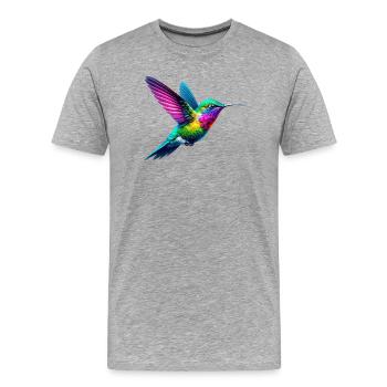 Hummingbird - Men's Premium Organic T-Shirt - heather grey - Front - Damien (186cm)