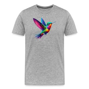 Hummingbird - Men's Premium Organic T-Shirt - heather grey - Front - Damien (186cm)