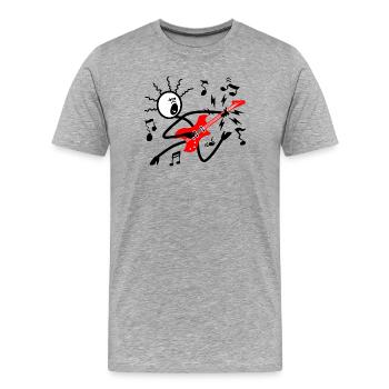 Red Electric Guitar - Men's Premium Organic T-Shirt - heather grey - Front - Damien (186cm)