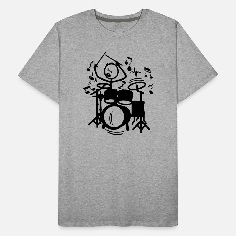 Wild Drummer Transparent Männer Premium Bio T-Shirt
