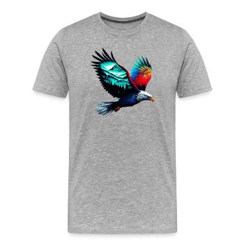 Eagle - Men's Premium Organic T-Shirt - heather grey - Front - Damien (186cm)