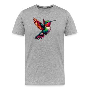 Kolibri - Männer Premium Bio T-Shirt - Grau meliert - Vorne - Damien (186cm)