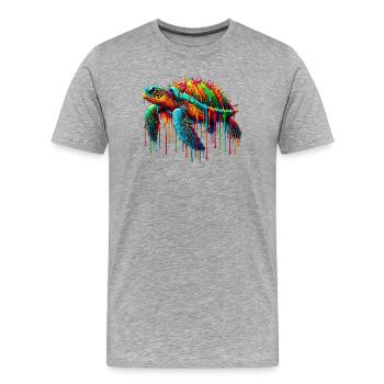 Schildkröte - Männer Premium Bio T-Shirt - Grau meliert - Vorne - Damien (186cm)