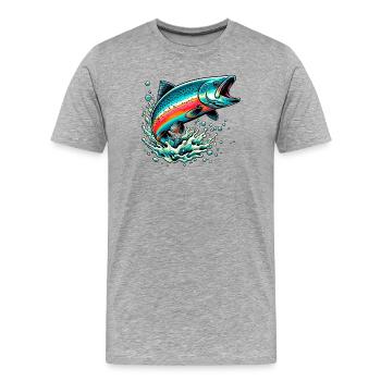 Saumon - T-shirt bio Premium Homme - gris chiné - Devant - Damien (186cm)
