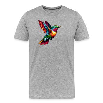 Colibri - T-shirt bio Premium Homme - gris chiné - Devant - Damien (186cm)