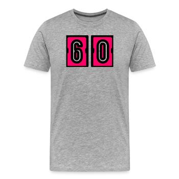 60. 60 YEARS. 60th ANNIVERSARY. 60TH BIRTHDAY. - Men's Premium Organic T-Shirt - heather grey - Front - Damien (186cm)