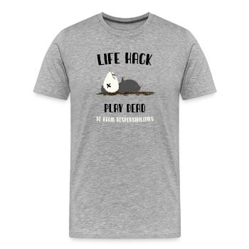 Astuce de la vie - T-shirt bio Premium Homme - gris chiné - Devant - Damien (186cm)