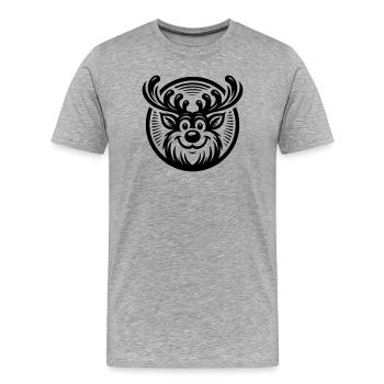 Rudolph - Männer Premium Bio T-Shirt - Grau meliert - Vorne - Damien (186cm)