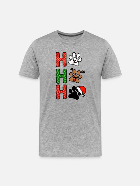 H Christmas Paws Plaid - Men's Premium Organic T-Shirt - heather grey