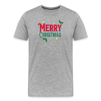 Frohe Weihnachten - Männer Premium Bio T-Shirt - Grau meliert - Vorne - Damien (186cm)