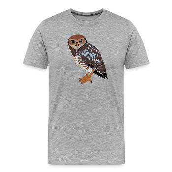 Owl - Men's Premium Organic T-Shirt - heather grey - Front - Damien (186cm)