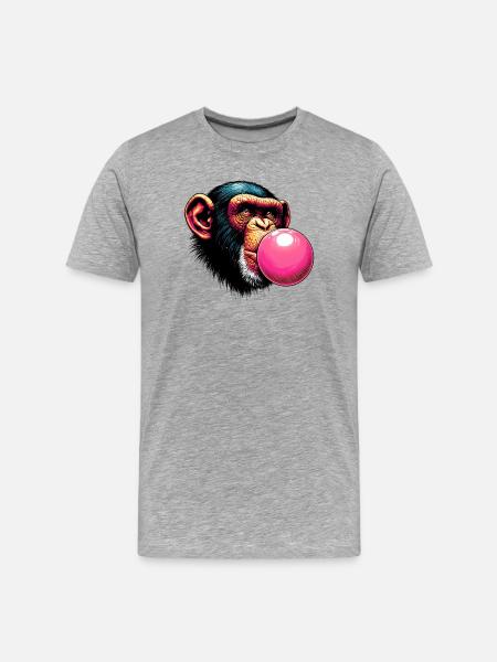 Monkey - Men's Premium Organic T-Shirt - heather grey
