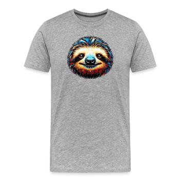 Paresse - T-shirt bio Premium Homme - gris chiné - Devant - Damien (186cm)