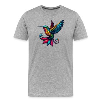 Colibri - T-shirt bio Premium Homme - gris chiné - Devant - Damien (186cm)