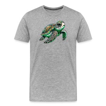 Turtle - Men's Premium Organic T-Shirt - heather grey - Front - Damien (186cm)