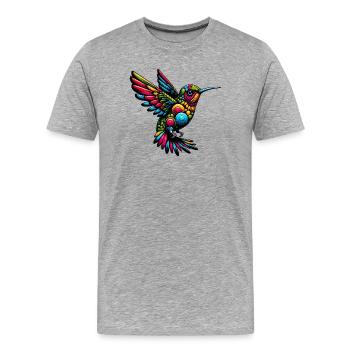 Colibri - T-shirt bio Premium Homme - gris chiné - Devant - Damien (186cm)
